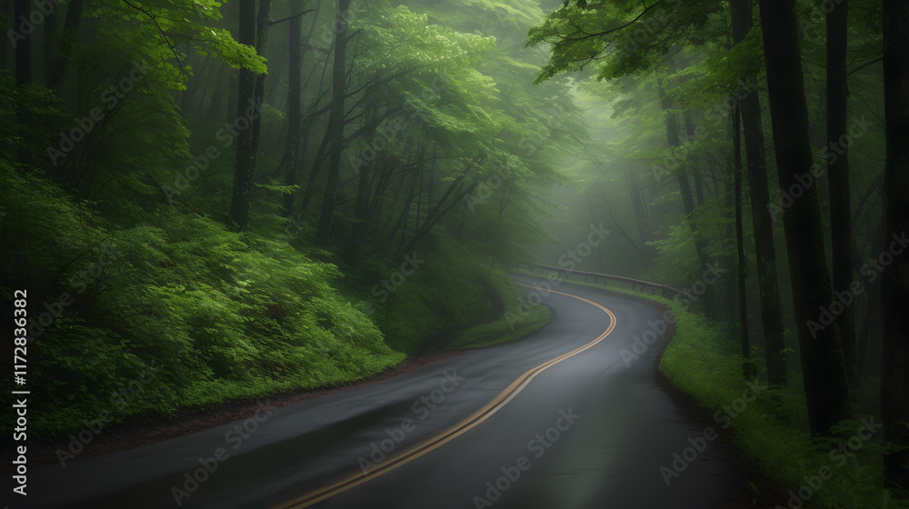 Fototapeta premium a road in the woods