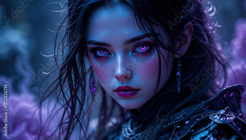 The girl's appearance was dramatically altered by the merging of dark forces.