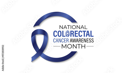 A vector illustration of Colorectal Cancer Awareness Month, observed every March. Design for banner, cards, prints, social media, poster, flyer and background design template.