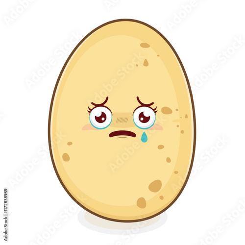 potato scared face cartoon cute