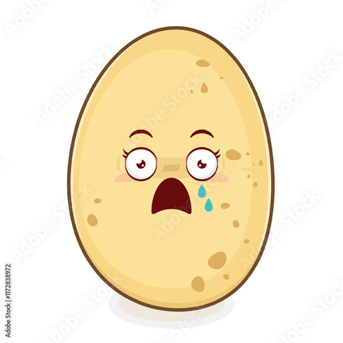 potato scared face cartoon cute