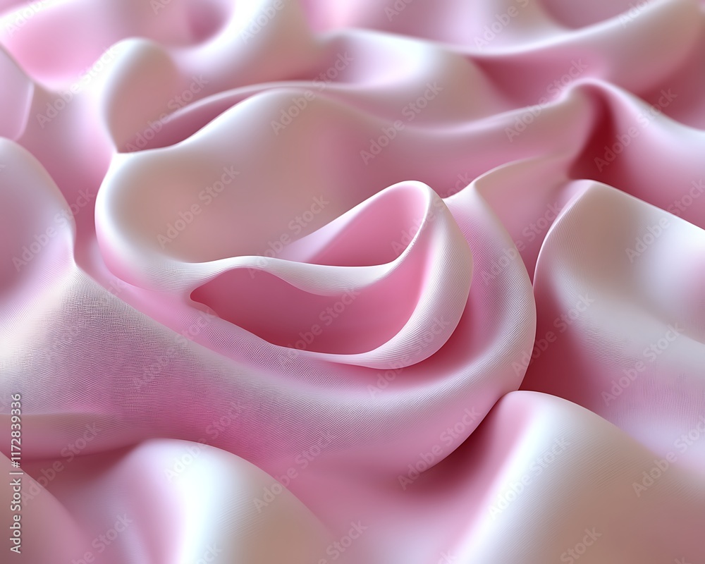 Soft pink silk fabric with elegant draping and folds. Soft pink silk fabric with elegant draping and folds.