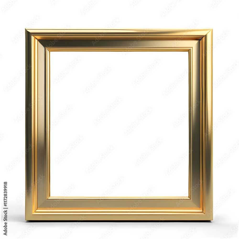 Rectangular Minimalist Gold Frame with Sleek Design and Luxurious Metallic Finish on Transparent Background Rectangular Minimalist Gold Frame with Sleek Design and Luxurious Metallic Finish on Transparent Background
