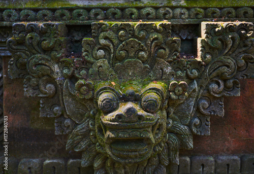 Canvas Print Traditional Balinese stone sculpture art and culture at Bali, Indonesia