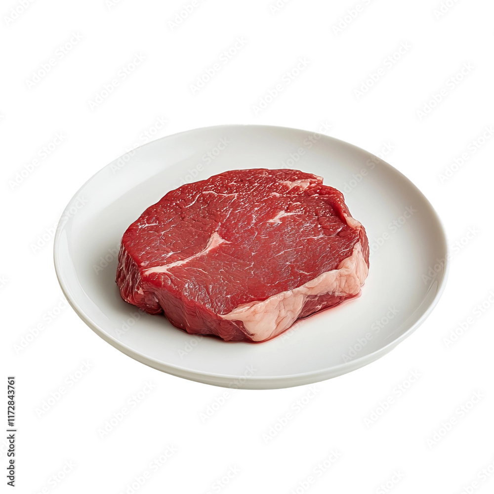Juicy beef steak rare delicious lies on a white flat isolated on a white background Juicy beef steak rare delicious lies on a white flat isolated on a white background