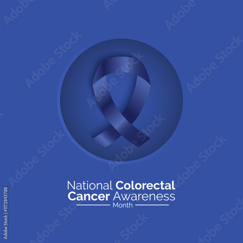 A vector illustration of Colorectal Cancer Awareness Month, observed every March. Design for banner, cards, prints, social media, poster, flyer and background design template.