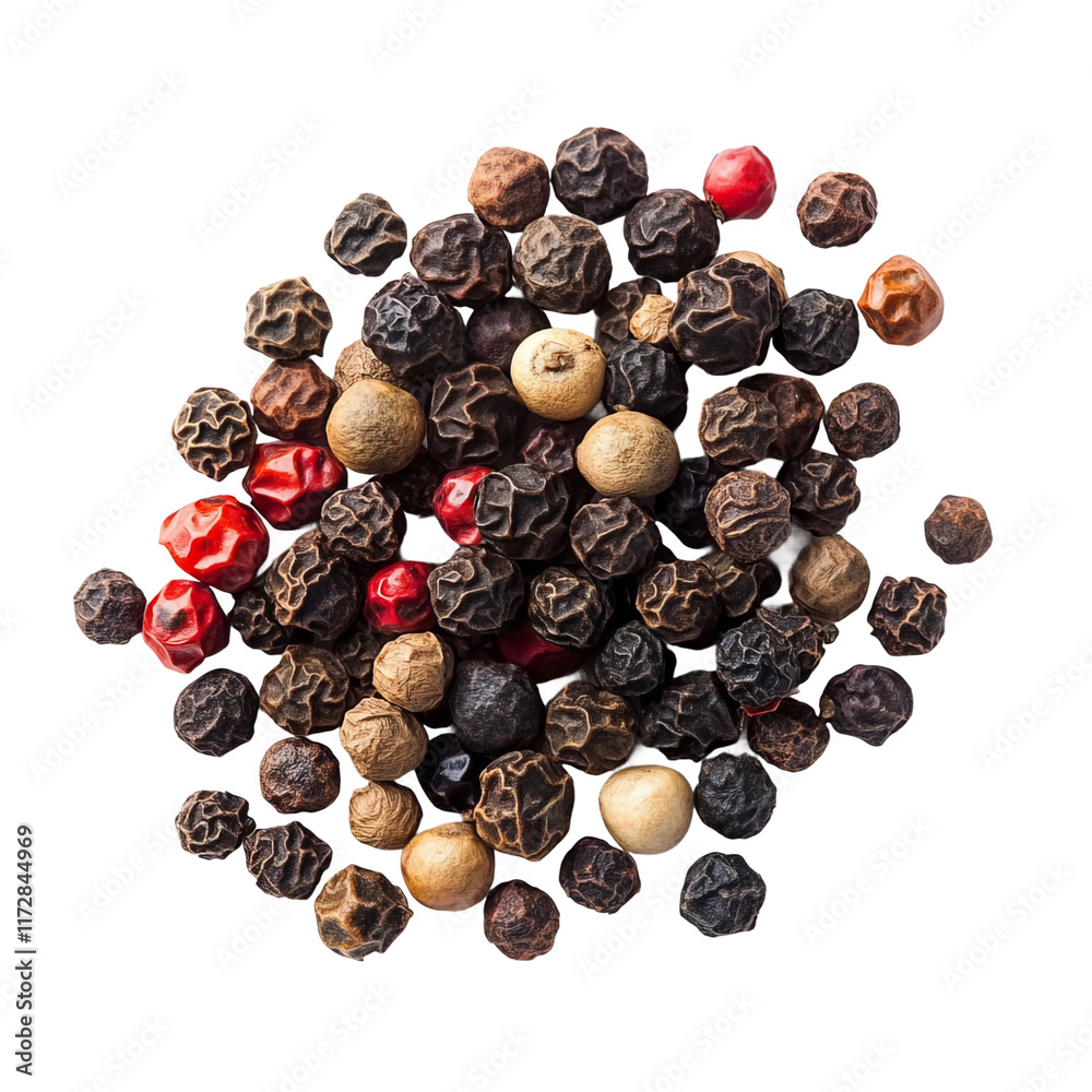 Obraz premium korean black and red pepper on a white background isolated