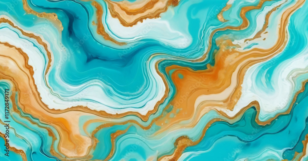 Turquoise Flow Geode Marble Alcohol Ink Abstract Turquoise Flow Geode Marble Alcohol Ink Abstract