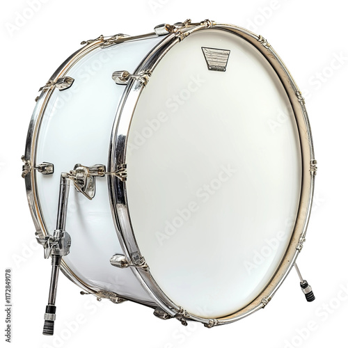 rock and roll kick drum isolated on white background