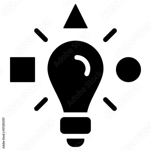 Differentiation Icon Solid Black Style
