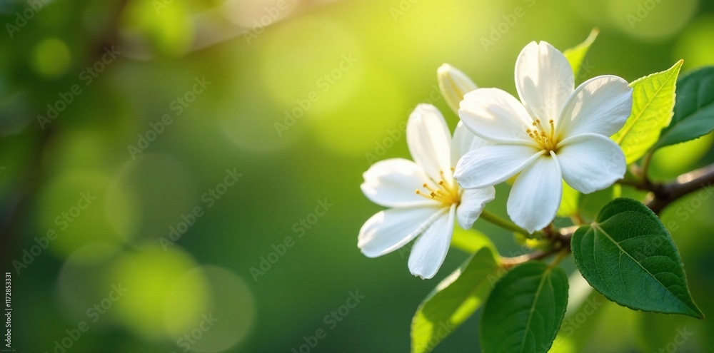 lush and vibrant jasmine flowers on a sunny spring day, nature photography, summer flowers