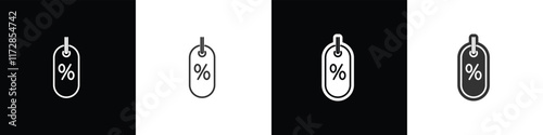 Price tag with elliptical shape and discount writing, Price tag vector illustration in black white and transparent background. Eps10