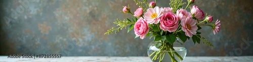 Wallpaper Mural Delicate floral arrangement in a clear glass vase, arrangement, flowers, vase Torontodigital.ca