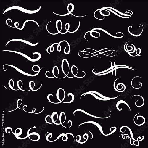  pack design vector line calligraphic element decoration