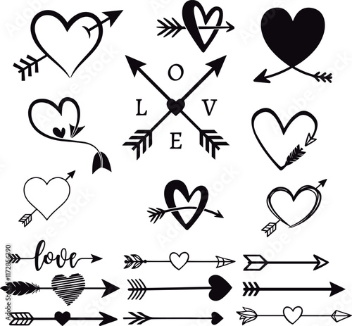 heart love arrow image pack