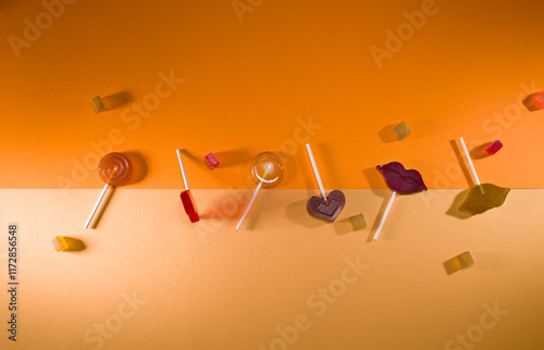 Lecca lecca colorate con forme divertenti.