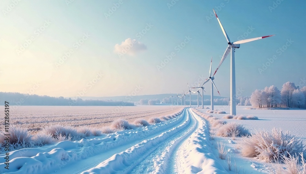 Icy wind blows across snow-covered masten in field, snow covered masts, cold weather, winter trees Icy wind blows across snow-covered masten in field, snow covered masts, cold weather, winter trees