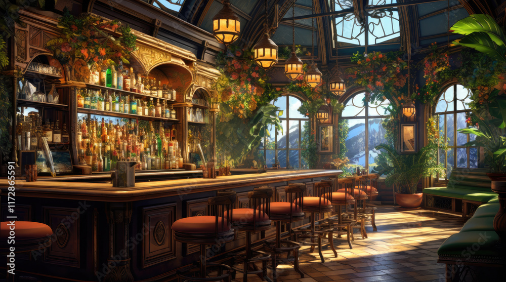 An illustration of a bar