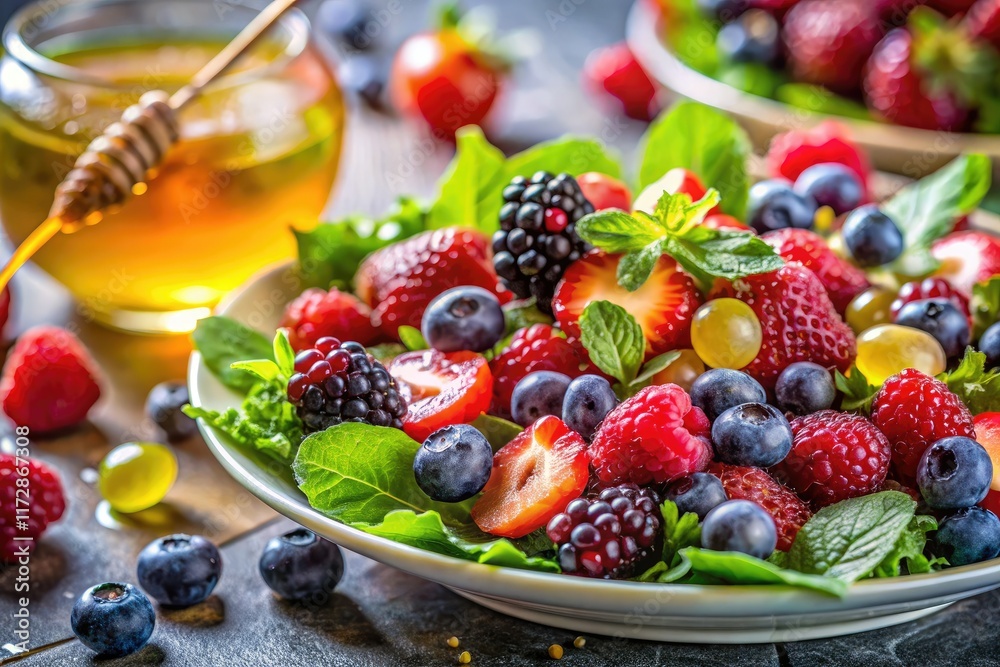 Architectural Photography: Vibrant Mixed Berry Salad with Honey-Lime Dressing - Stunning Food Photography Architectural Photography: Vibrant Mixed Berry Salad with Honey-Lime Dressing - Stunning Food Photography