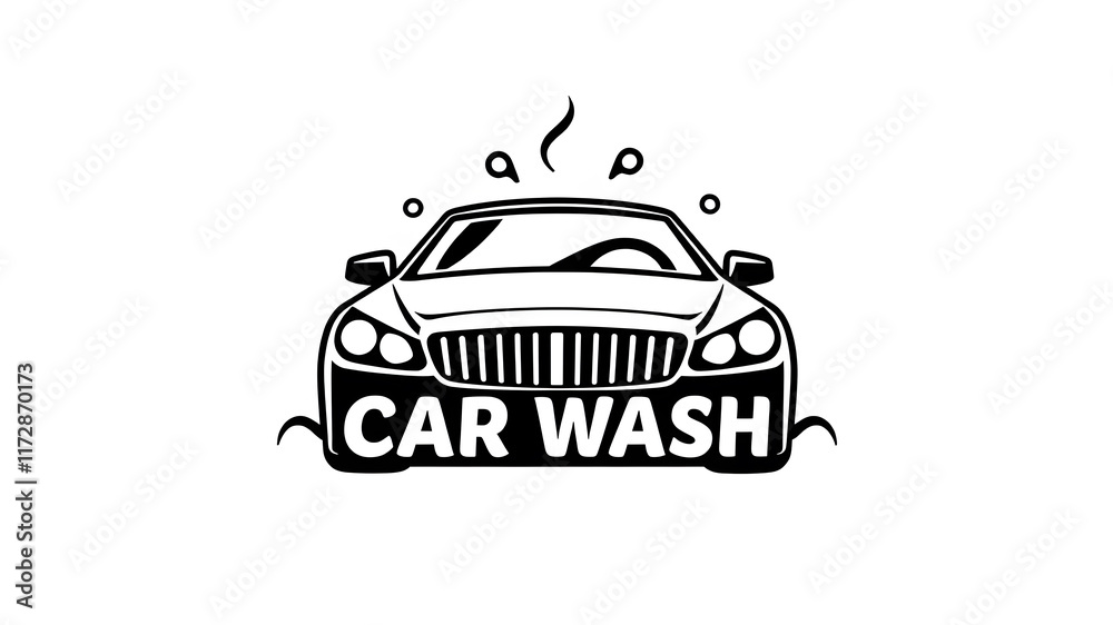 Obraz premium Car wash logo on white background. Generative AI