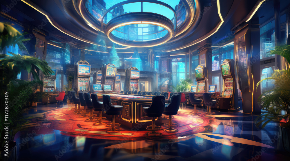 An illustration of a casino