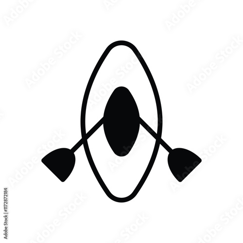 Kayak icons set vector stock illustration