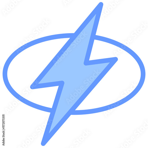 Electricity Icon Line Blue Style