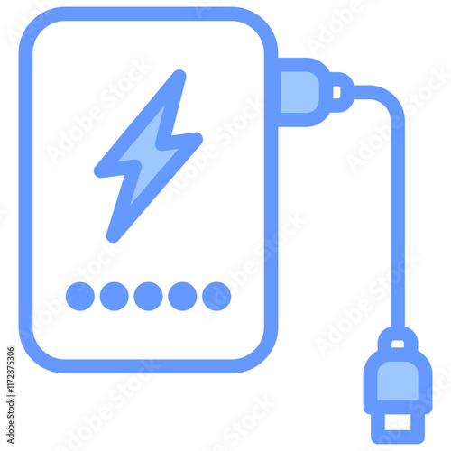 Powerbank Icon Line Blue Style