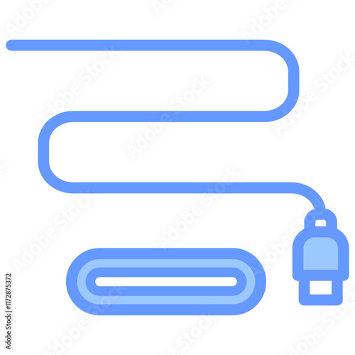 Usb-C Icon Line Blue Style