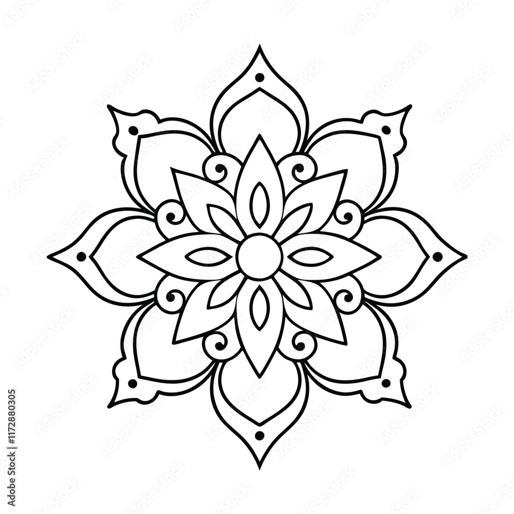 Obraz premium mandala silhouette vector illustration on white background