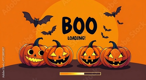 halloween background with pumpkins photo