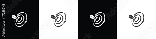 Target icon vector. Marketing target, Success mission icon. Target vector illustration in black white and transparent background. Eps10