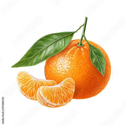 Mandarin orange isolated PNG Clipart with transparent background