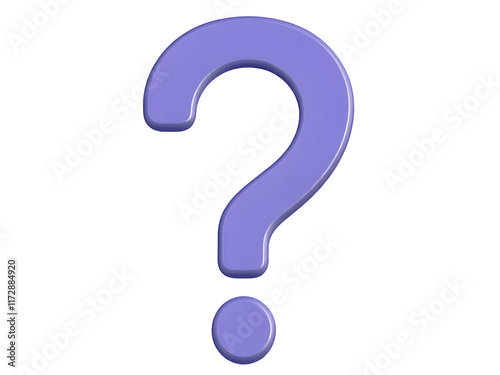 A large, 3D question mark rendered in a soft, pastel purple hue, symbolizing curiosity, uncertainty, and the need for answers