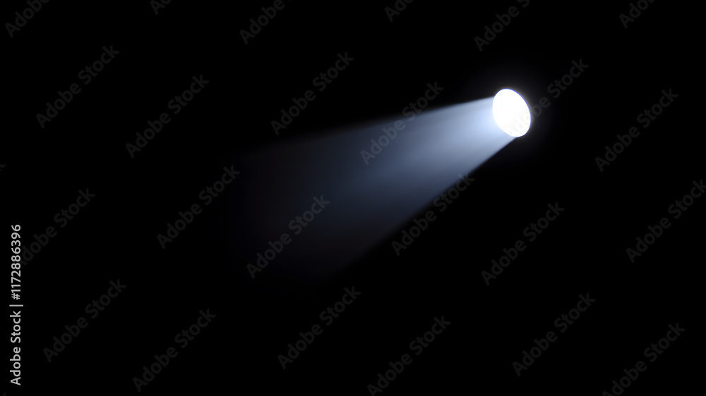 Flashlight and beam of light on a dark background. Generative AI Flashlight and beam of light on a dark background. Generative AI
