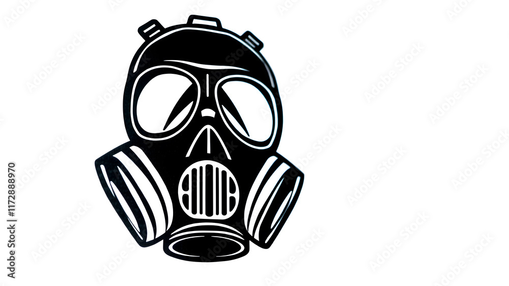Gas mask logo on white background. Generative AI Gas mask logo on white background. Generative AI