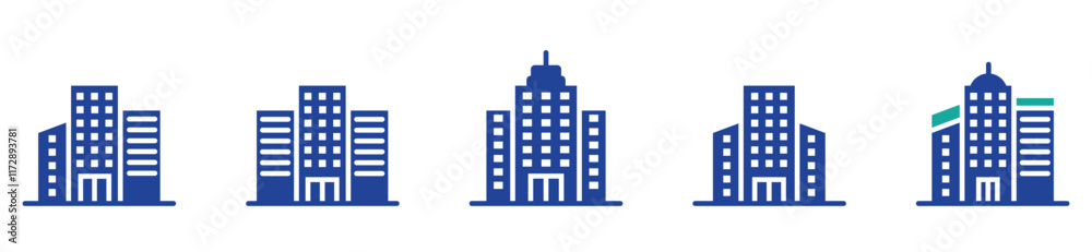 set of building icons, such as city, apartment, condominium, town, vector stock. set of building icons, such as city, apartment, condominium, town, vector stock.