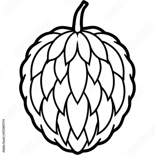 Stylized Balsam Apple in Minimalist Vector