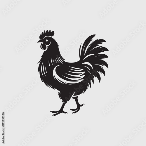 Elegant Rooster Silhouette vector art