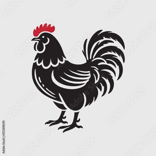 Elegant Rooster Silhouette vector art