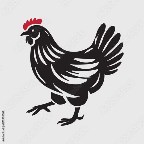 Elegant Rooster Silhouette vector art