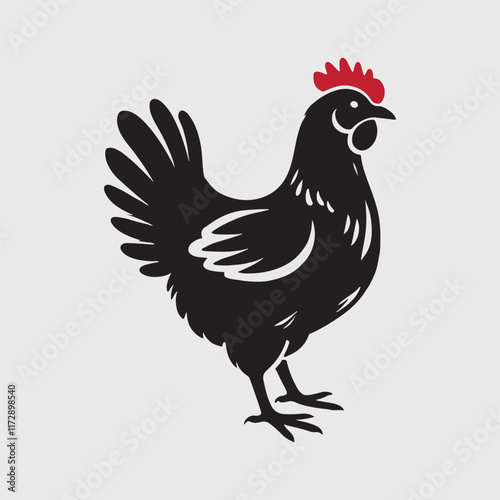 Elegant Rooster Silhouette vector art