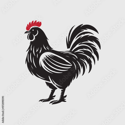 Elegant Rooster Silhouette vector art
