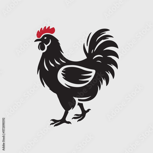 Elegant Rooster Silhouette vector art