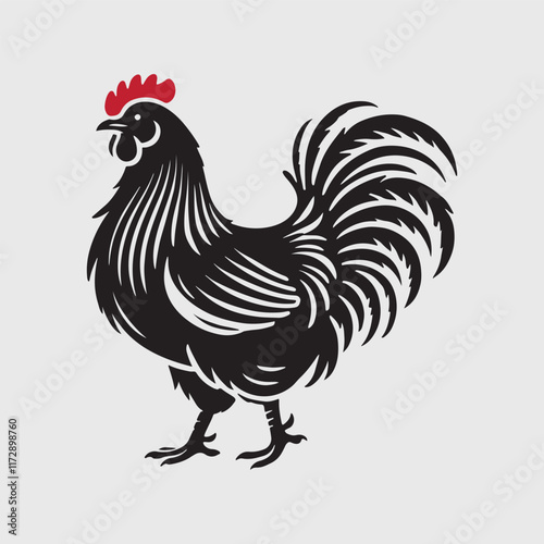 Elegant Rooster Silhouette vector art