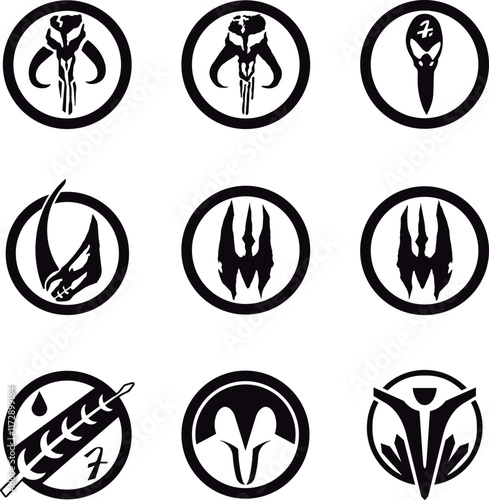 image pack with war symbols star
