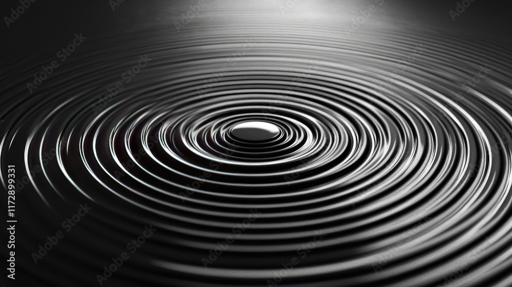Fototapeta premium Abstract Circular Ripples in Dark Water Surface Swirling Calmly