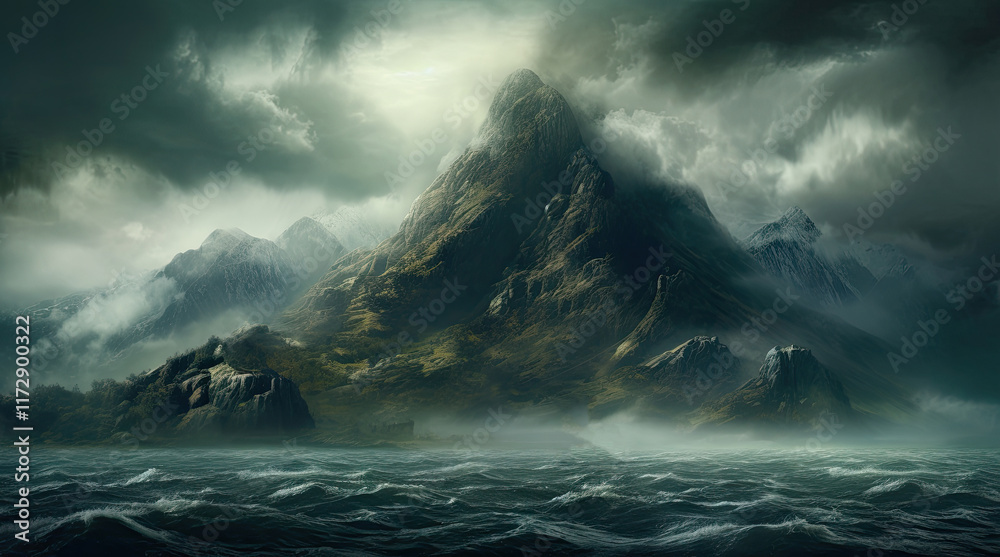 An illustration of a ghost island