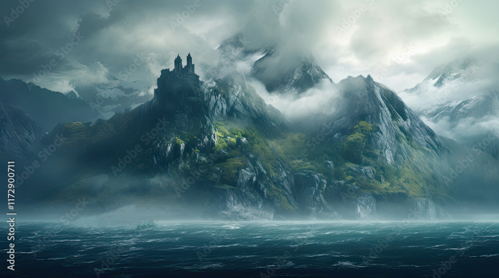 An illustration of a ghost island