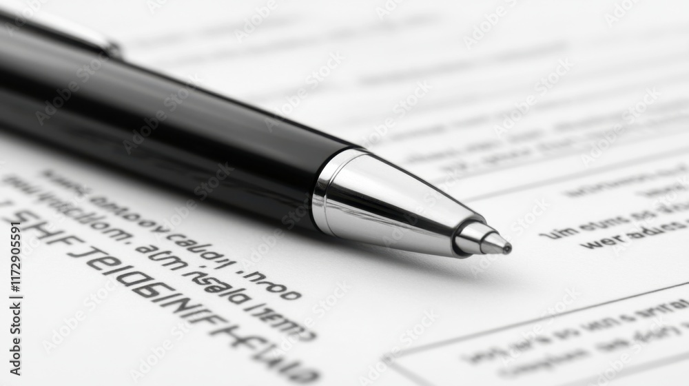 A sleek and professional black pen resting on a blank document, symbolizing an impending decision or agreement. A sleek and professional black pen resting on a blank document, symbolizing an impending decision or agreement.